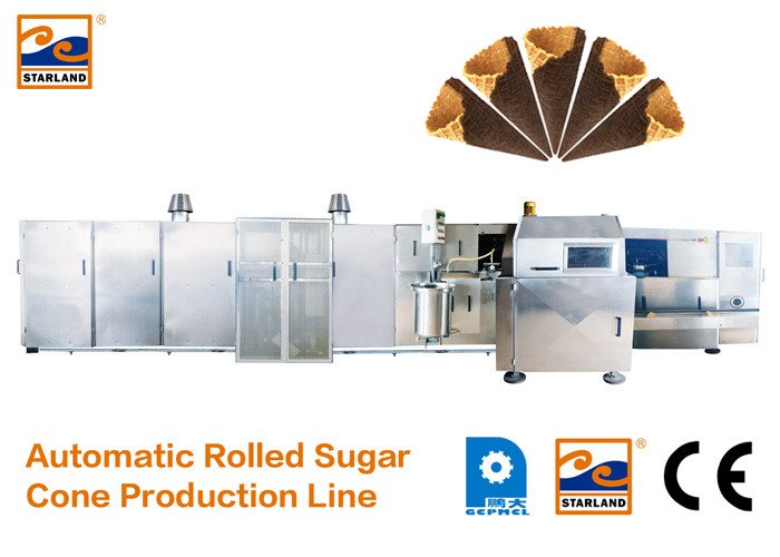 Dây chuyền sản xuất đường Cone tự động hoàn toàn để làm cốc bánh / bát CE đã được phê duyệt