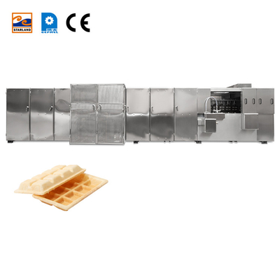 Dòng sản xuất bánh quy Monaka Wafer tự động được điều khiển bởi PLC cho điện áp 380V/220V