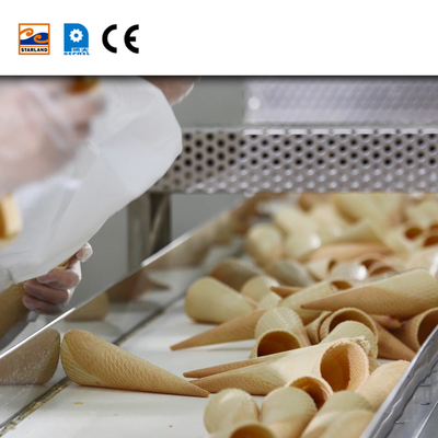 Nhà máy trực tiếp hoàn toàn tự động Barquillo Cone Baker bánh quy máy làm