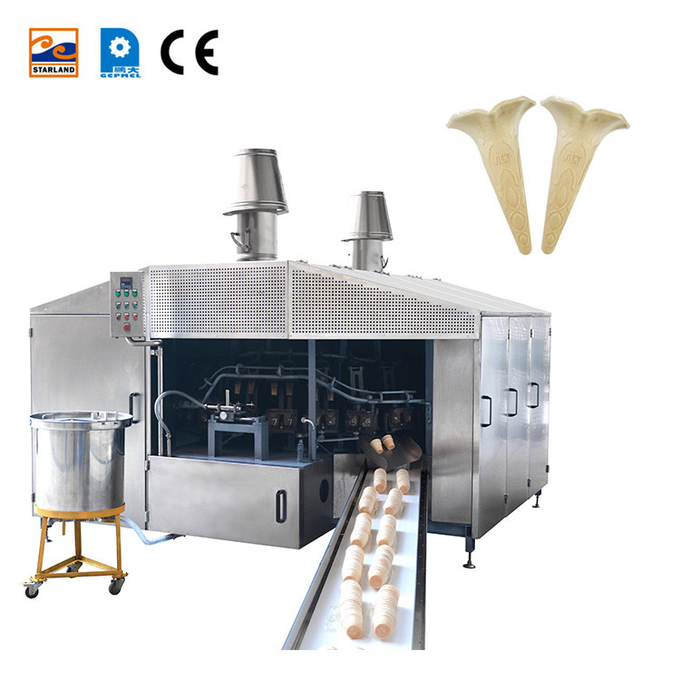 0.75kw PLC Wafer Cone dây chuyền sản xuất cho Wafer Biscuit sản xuất máy ăn nhẹ