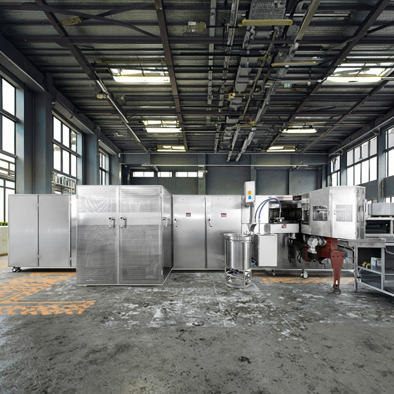 Hệ thống điều khiển PLC Máy làm bánh quế tự động cho giỏ thép không gỉ trong thị trường có nhu cầu cao