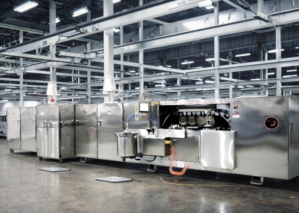 Hệ thống điều khiển PLC Wafer Biscuit Machine Vật liệu thép không gỉ được thiết kế cho sản xuất khối lượng lớn và sản lượng nhất quán