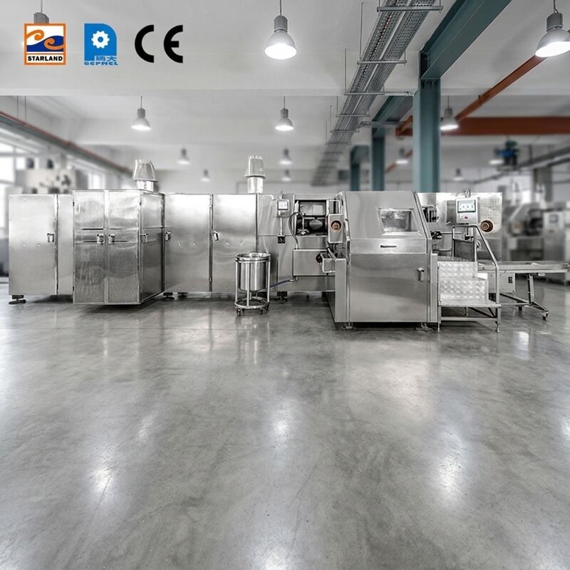 Đường dây lắp ráp hoàn toàn tự động Đường dây sản xuất Baquillo Cone Được xây dựng cho kem thực phẩm Cung cấp sản xuất và sản phẩm ổn định