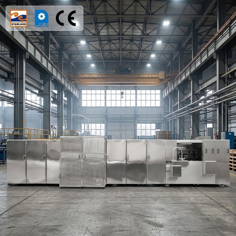 Dây chuyền sản xuất bánh wafer Monaka bằng thép không gỉ bao gồm giải pháp kiểm soát nhiệt độ hiển thị kỹ thuật số để làm bánh quy wafer