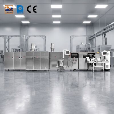 Dòng sản xuất cuộn trứng thép không gỉ Dòng sản xuất cuộn waffle tự động Được thiết kế cho năng lực sản xuất 1800 giờ Trong ngành công nghiệp thực phẩm