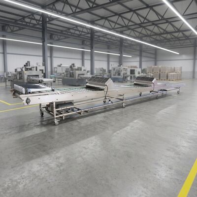 Video Hỗ trợ Kỹ thuật Băng tải làm mát Marshalling Cung cấp Giải pháp Toàn diện cho Chế biến Thực phẩm